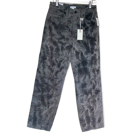 Good American NWT Grey Marbled Good 90” High-Rise Wide-Leg Jeans Size 4/27 - Picture 1 of 7